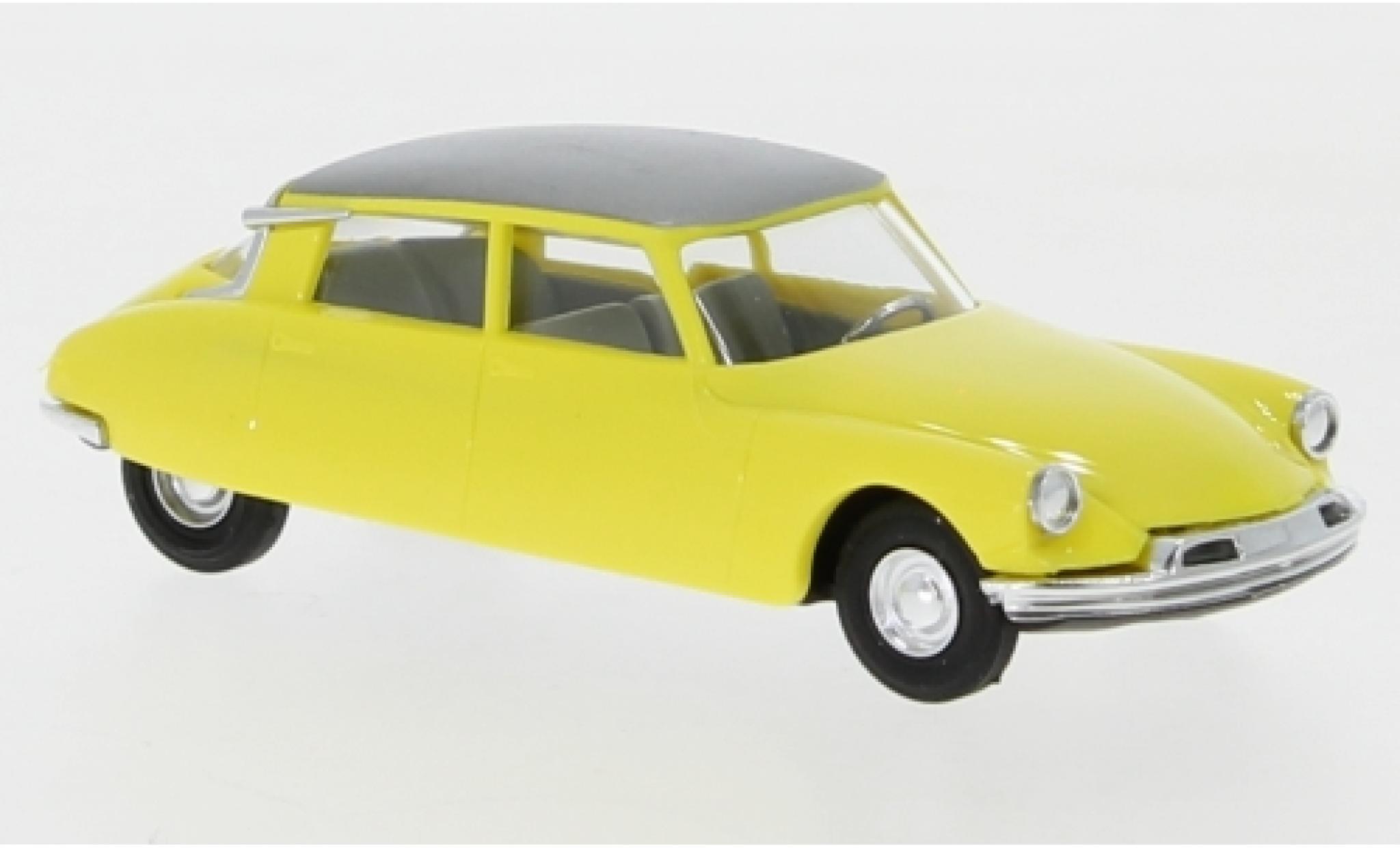 Citroen DS 1/87 Busch 19 giallo/metallico grigio modellino in miniatura