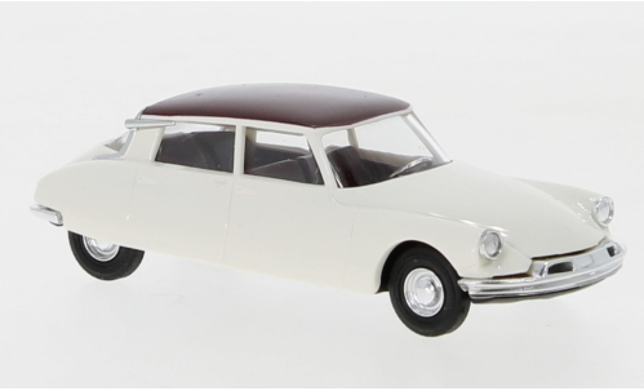 Citroen DS 1/87 Busch 19 bianco/rosso modellino in miniatura