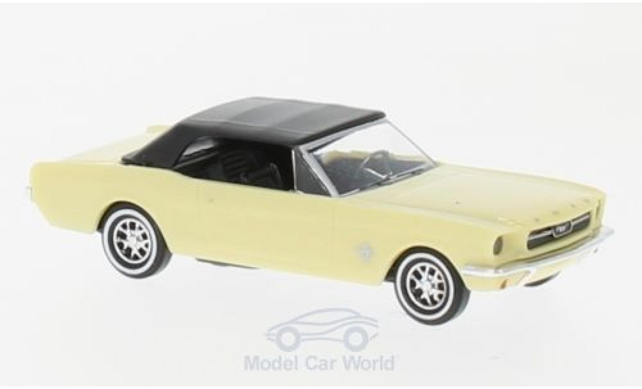 Ford Mustang 1/87 Busch Cabrio giallo 1964 mit Softtop modellino in miniatura