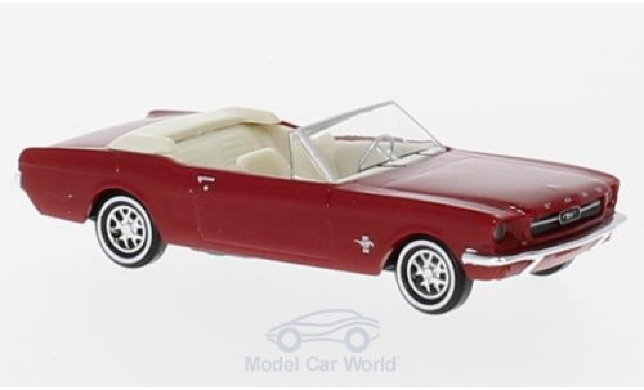 Ford Mustang 1/87 Busch Cabrio metallico rosso 1964 modellino in miniatura