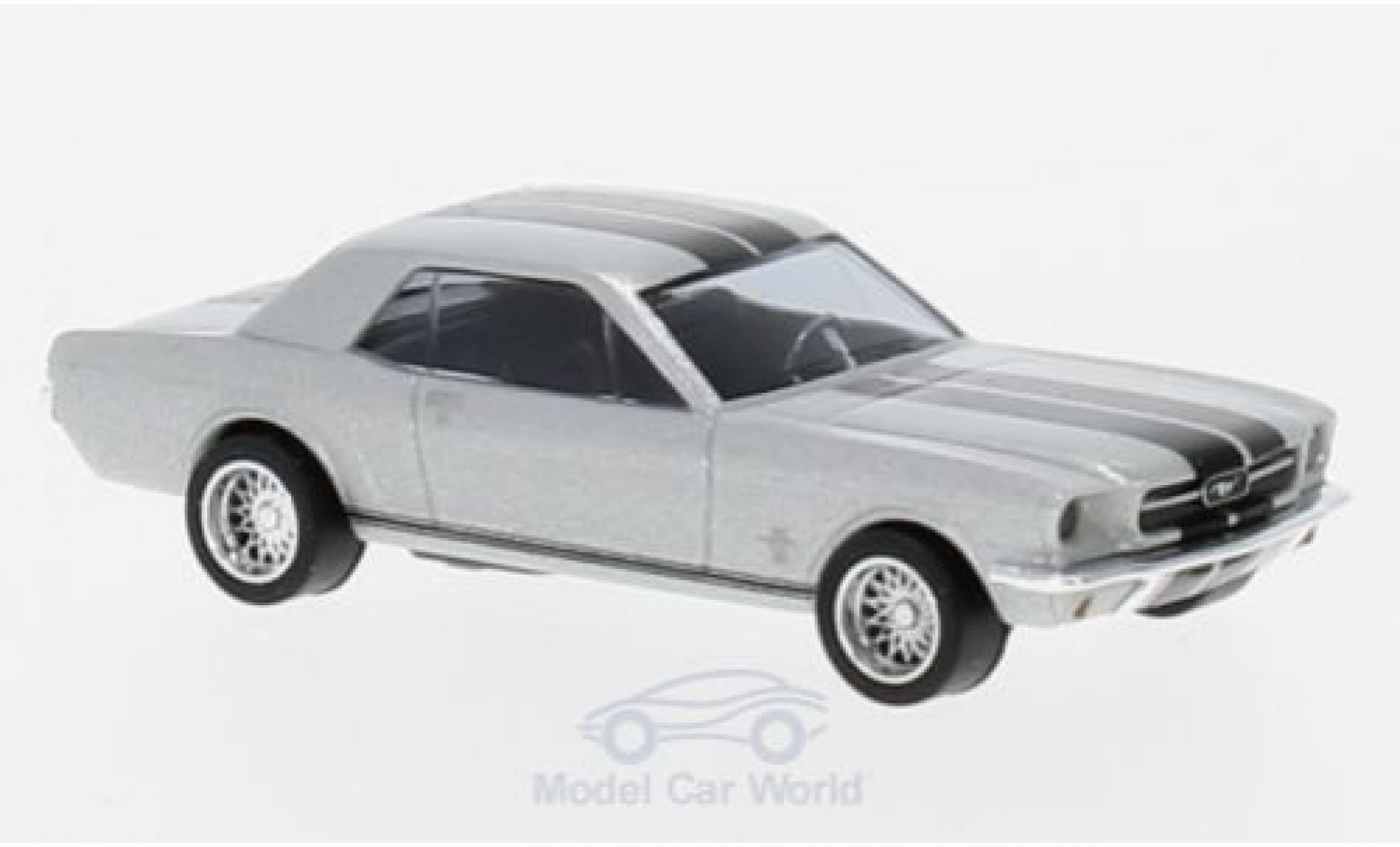 Ford Mustang 1/87 Busch Coupe grigio/nero 1964 modellino in miniatura