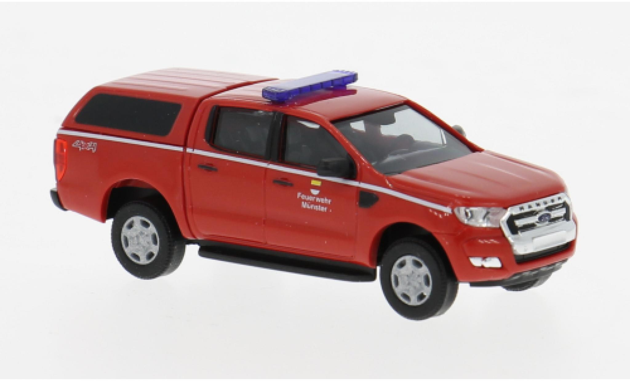 Ford Ranger 1/87 Busch 2016 Feuerwehr Münster 1:87 modellino in miniatura