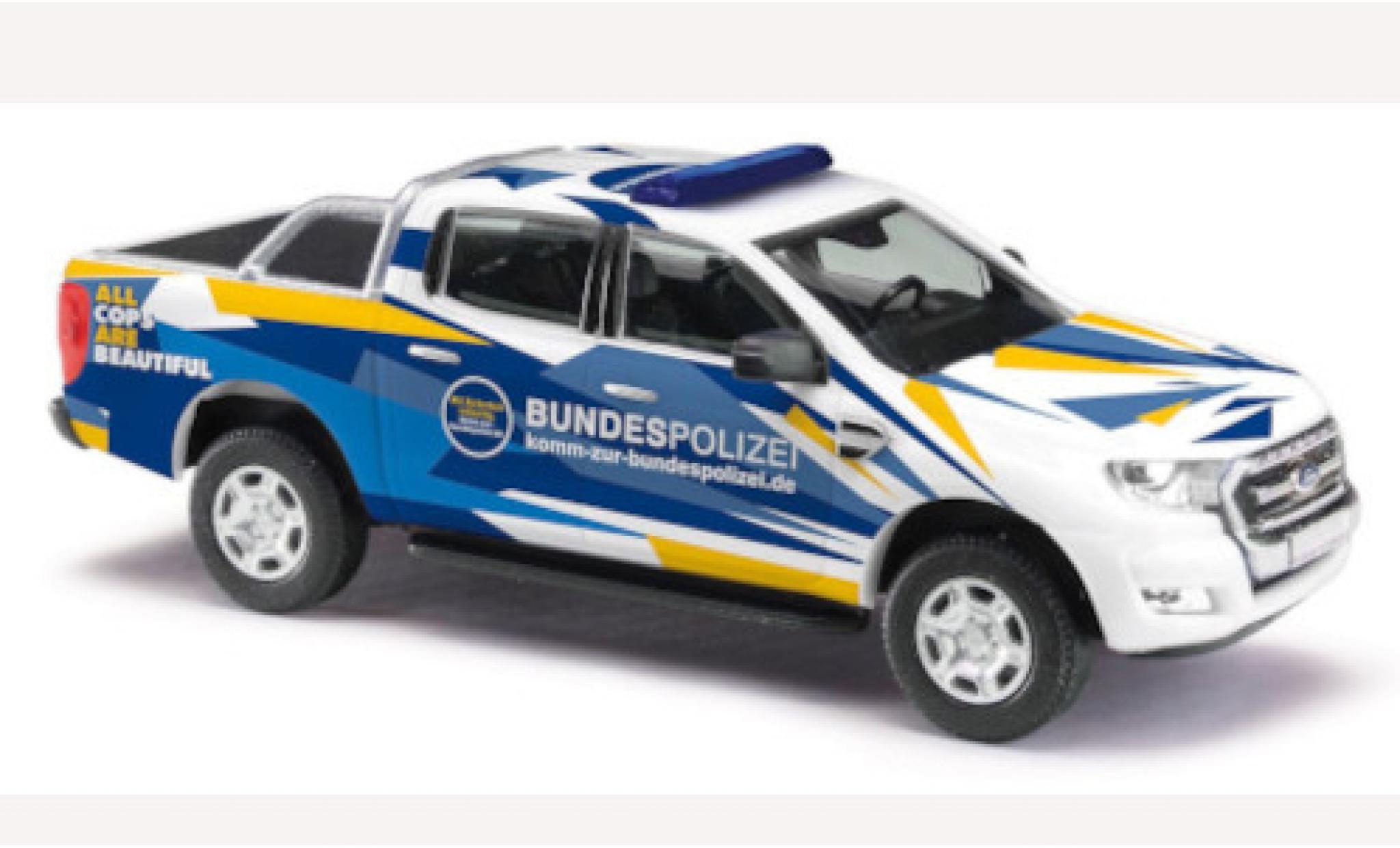 Ford Ranger 1/87 Busch Bundespolizei 2016 mit Abdeckung modellino in miniatura