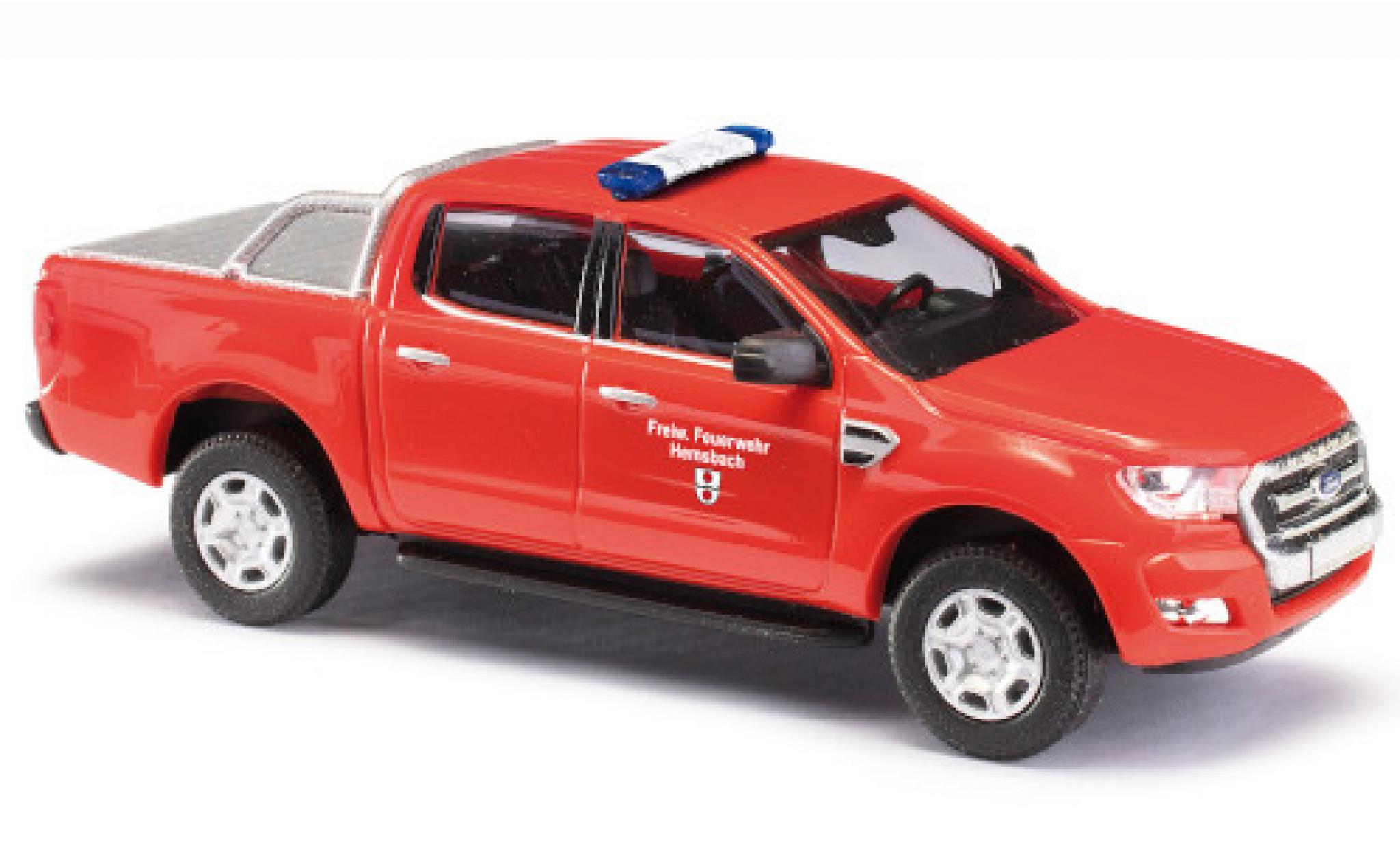 Ford Ranger 1/87 Busch DoKa Feuerwehr Hemsbach 2016 avec Prossoection de surface de chargement modellino in miniatura