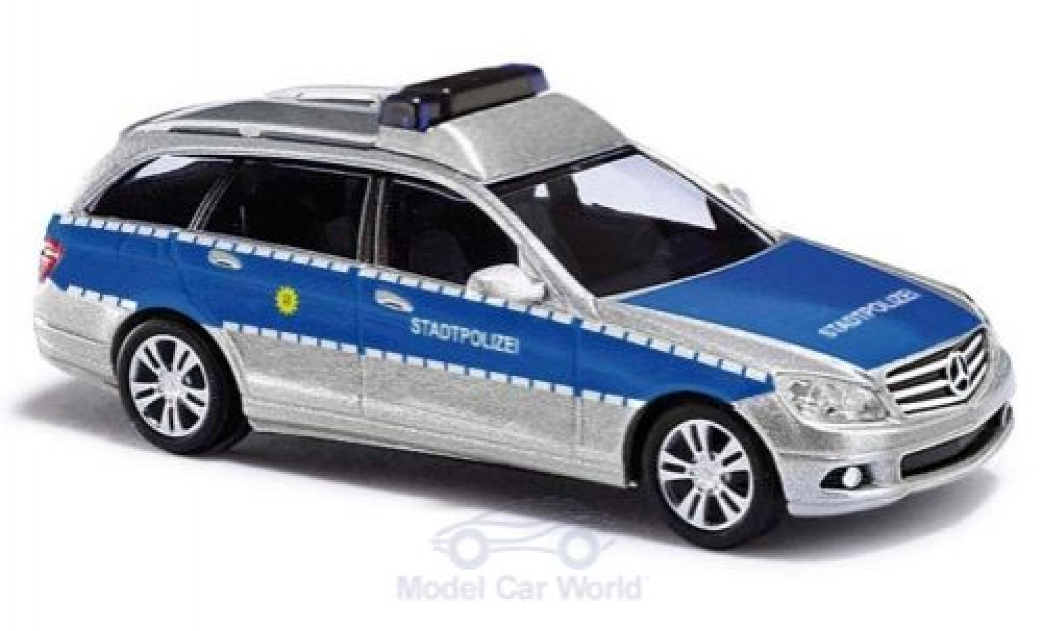Mercedes Classe C 1/87 Busch T-Modell Stadtpolizei 2007 modellino in miniatura