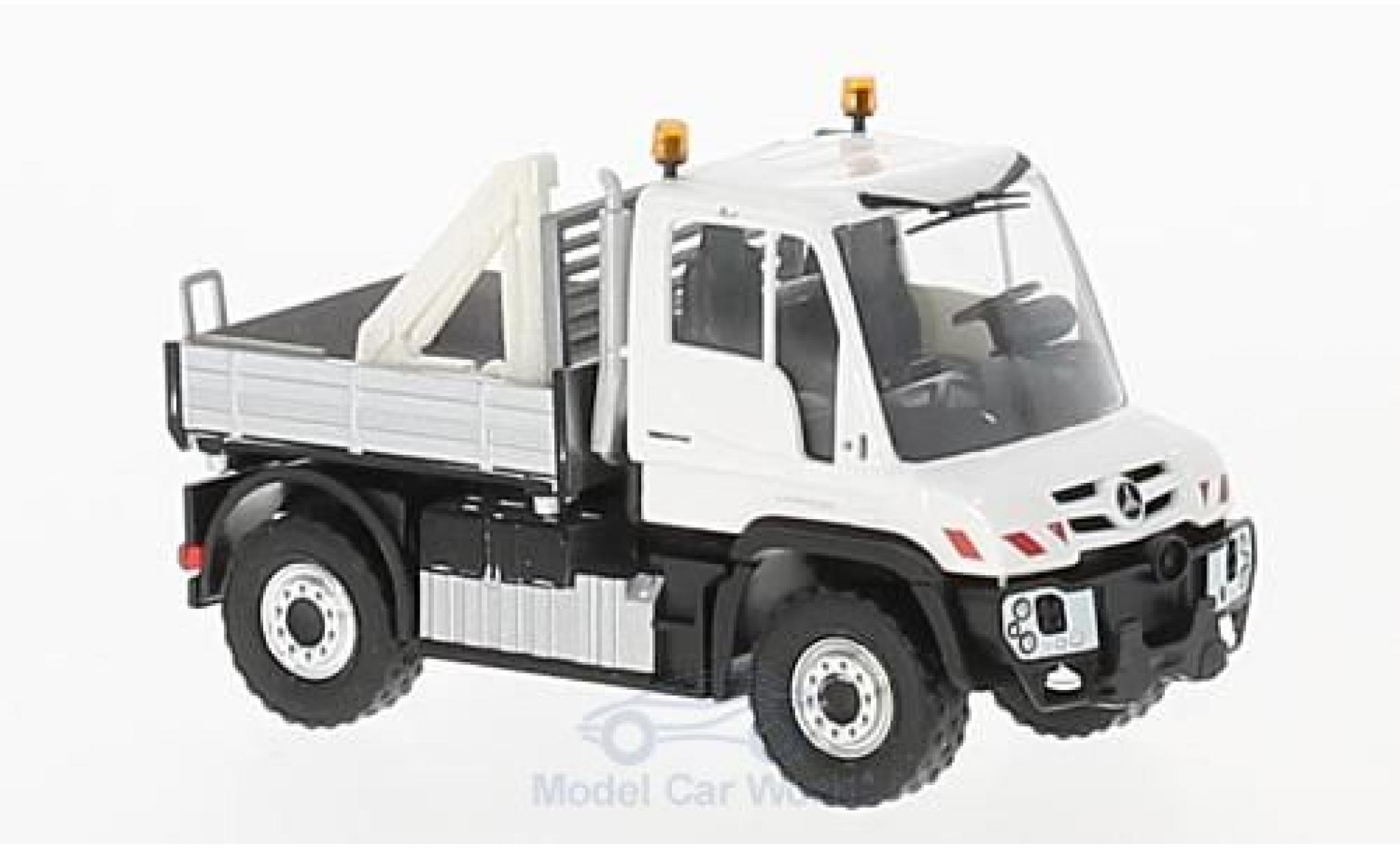 Mercedes Unimog 1/87 Busch U 430 2013 mit Gitter und Kran modellino in miniatura