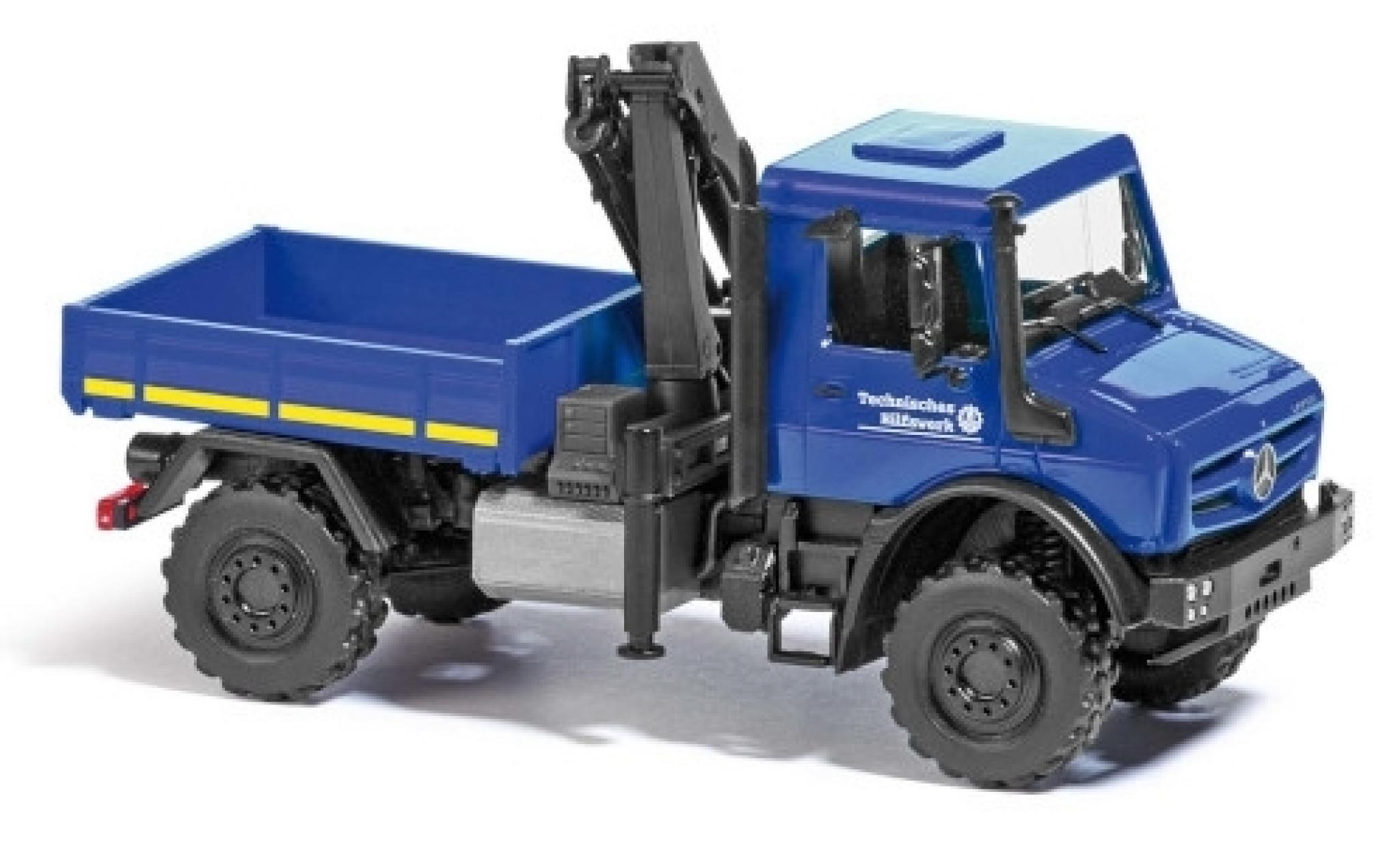 Mercedes Unimog 1/87 Busch U 5023 THW avec grues modellino in miniatura
