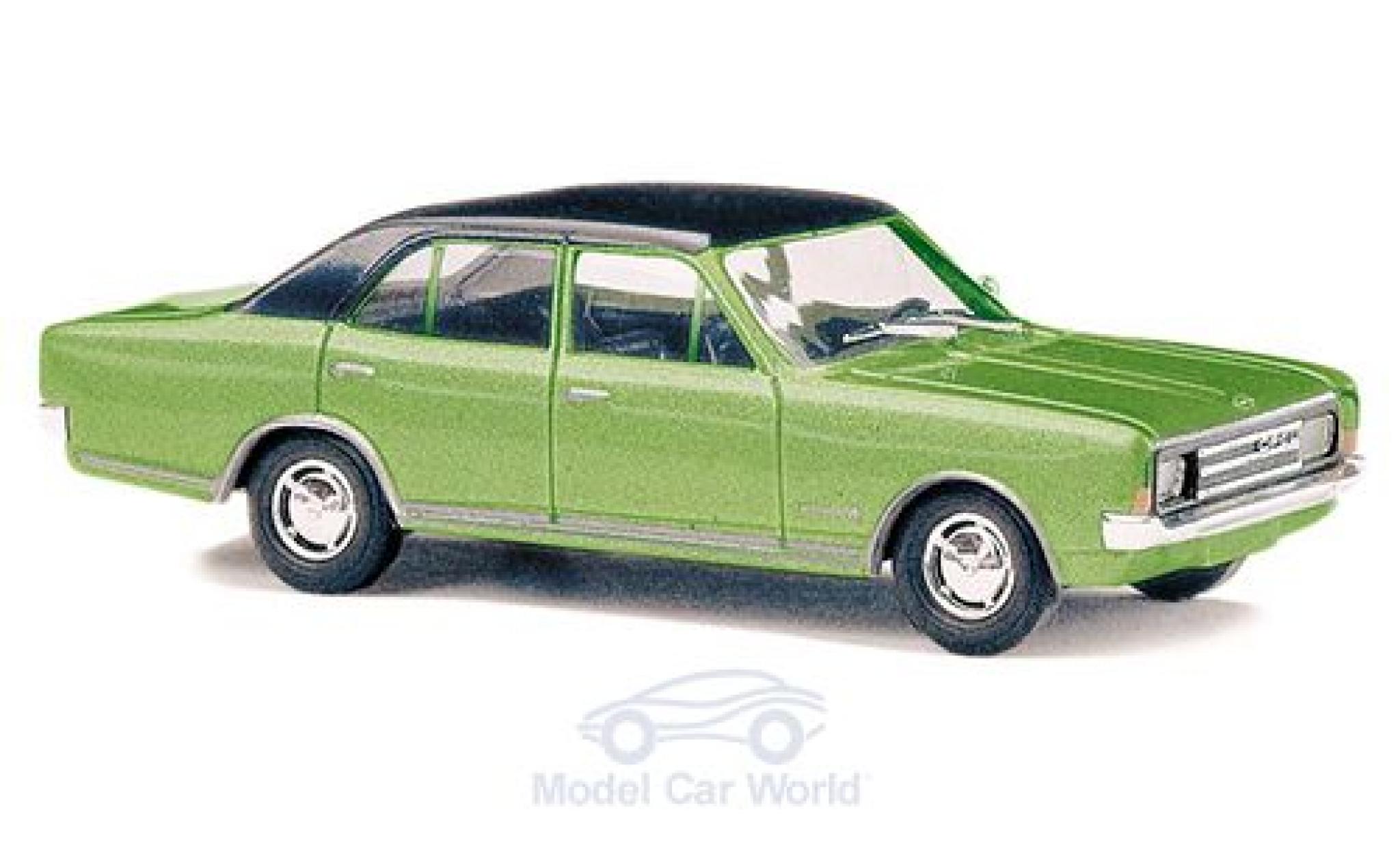 Opel Rekord 1/87 Busch C metallico verde/nero 1966 modellino in miniatura