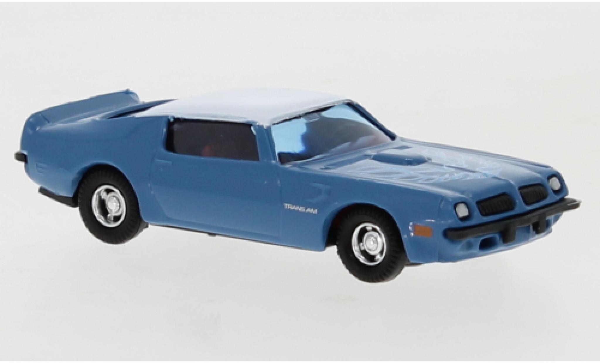 Pontiac Firebird 1/87 Busch Trans Am blu/bianco 1974 modellino in miniatura