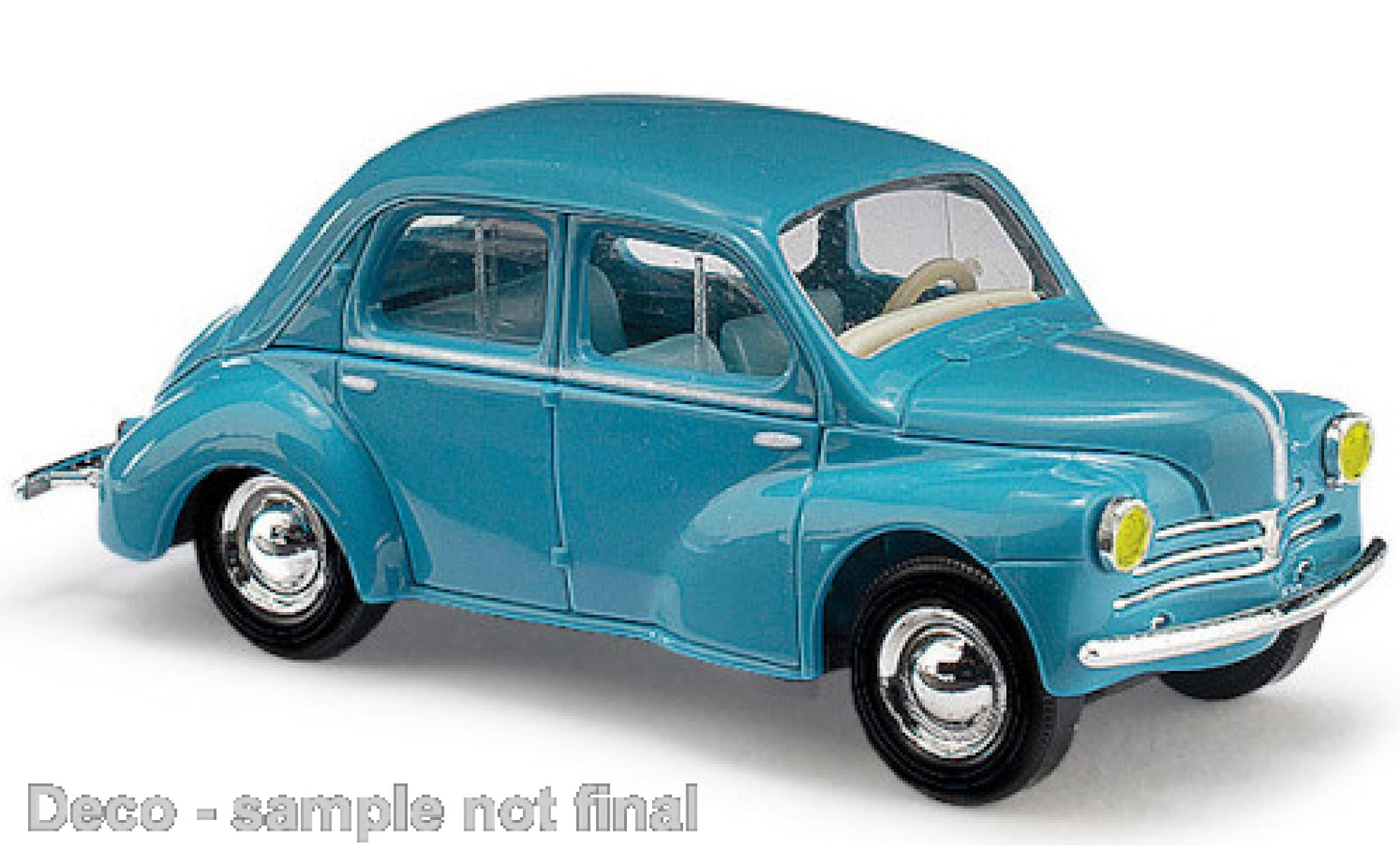 Renault 4 1/87 Busch CV blu 1958 mit gialloen Scheinwerfern modellino in miniatura