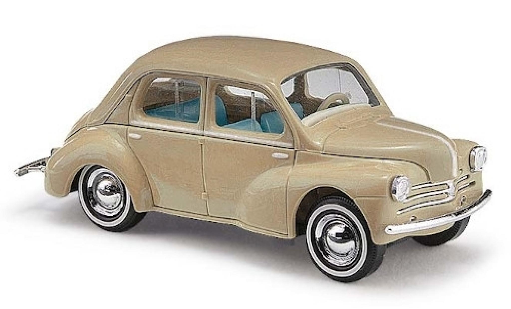 Renault 4CV 1/87 Busch beige 1958 avec Weißwandreifen modellino in miniatura