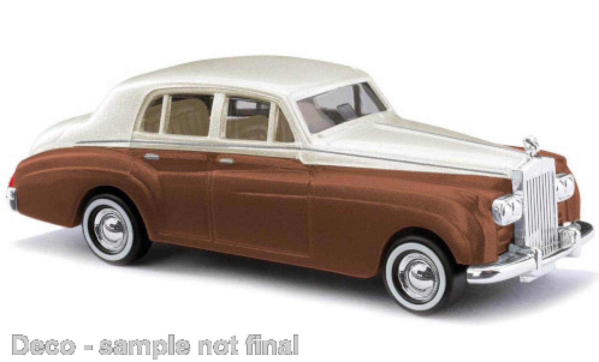 Rolls Royce Silver Cloud 1/87 Busch metallico beige/marroneee 1959 modellino in miniatura
