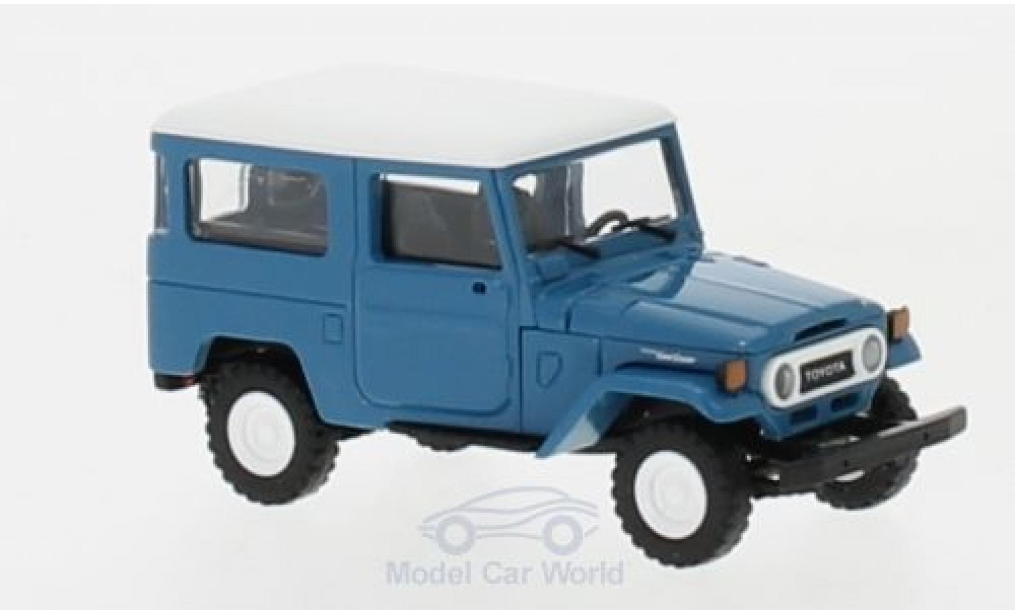 Toyota Land Cruiser 1/87 Busch J4 blu/bianco modellino in miniatura