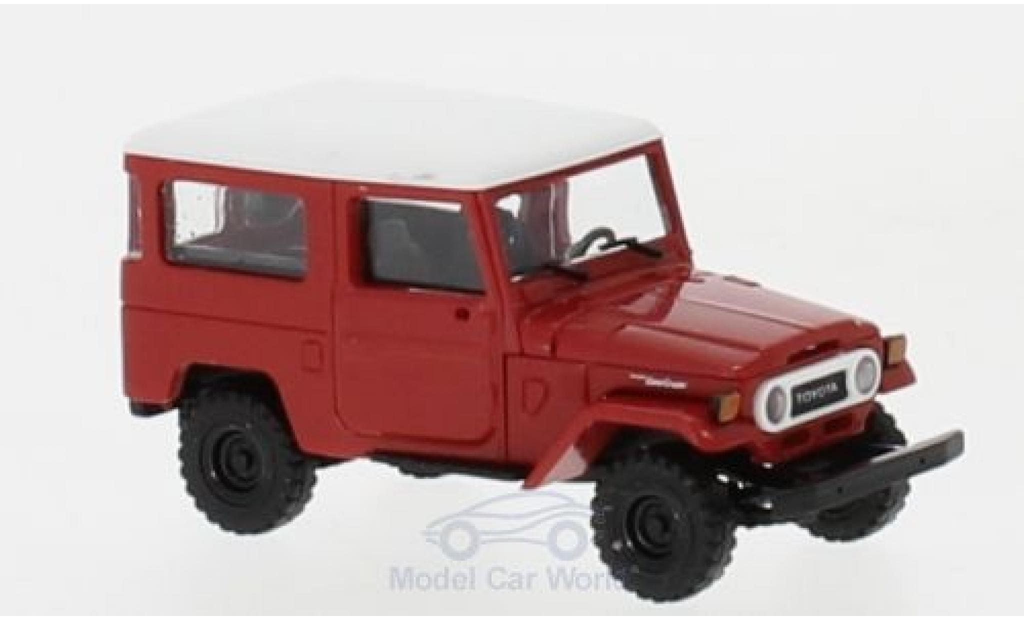 Toyota Land Cruiser 1/87 Busch J4 rosso/bianco modellino in miniatura