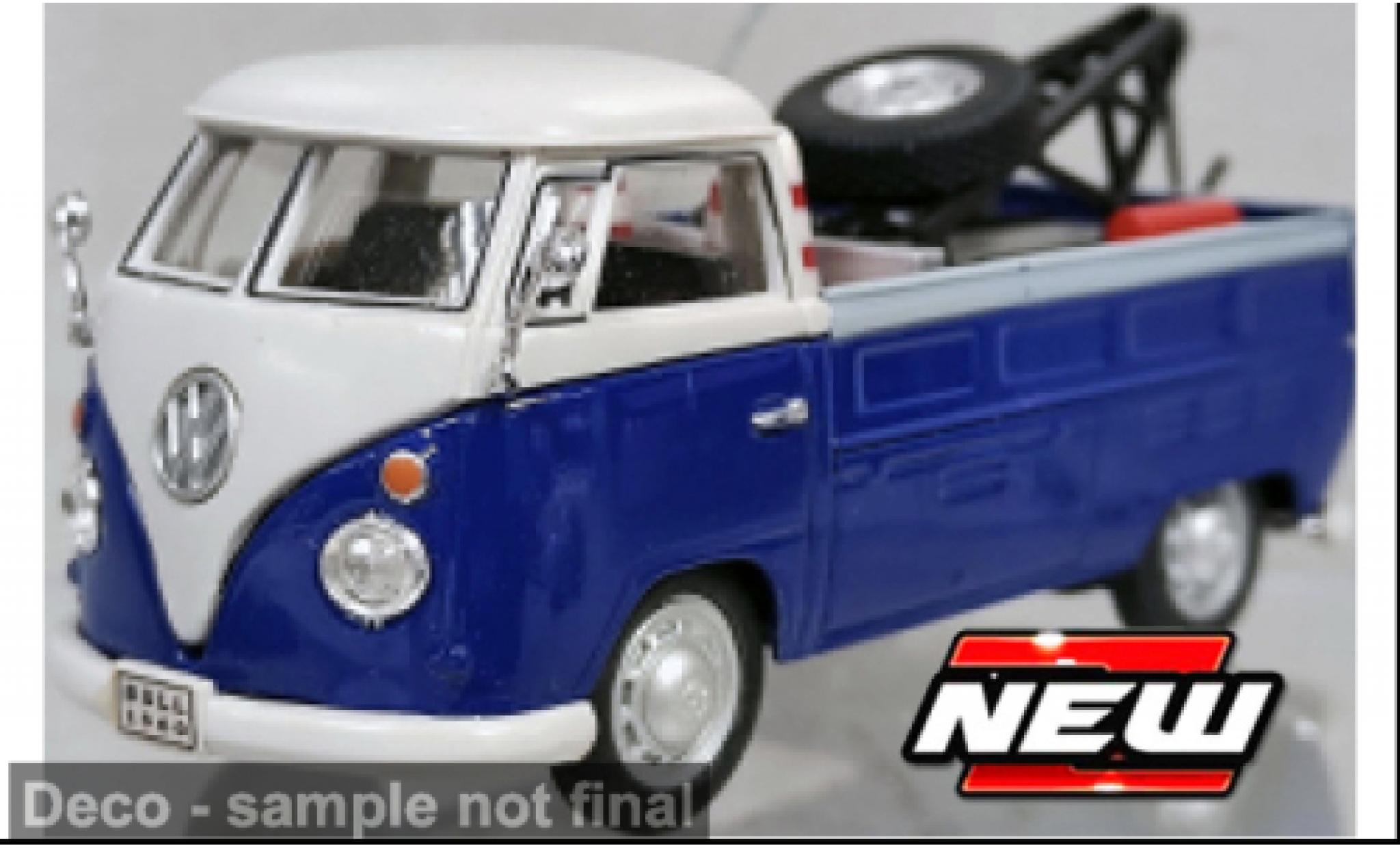 Volkswagen T1 Cararama Pick Up blau/weiss 1:43 modellino in miniatura