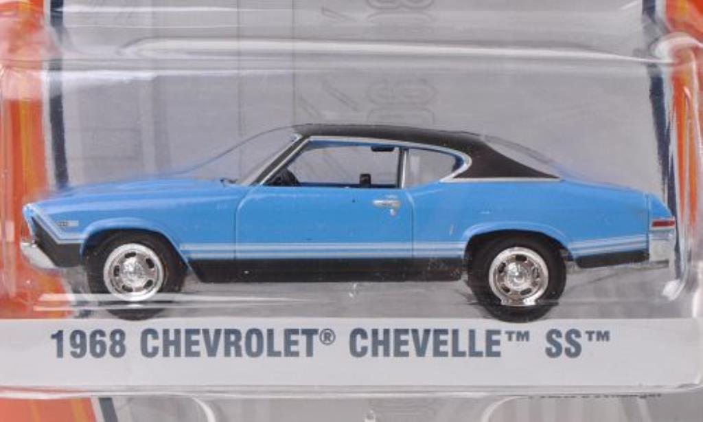 Chevrolet Chevelle 1/64 Greenlight SS blu/matt-nero 1968 modellino in miniatura