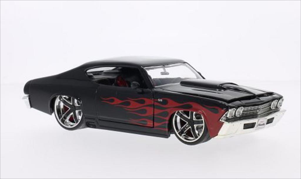 Chevrolet Chevelle 1/24 Jada Toys SS Tuning nero/rosso 1969 modellino in miniatura