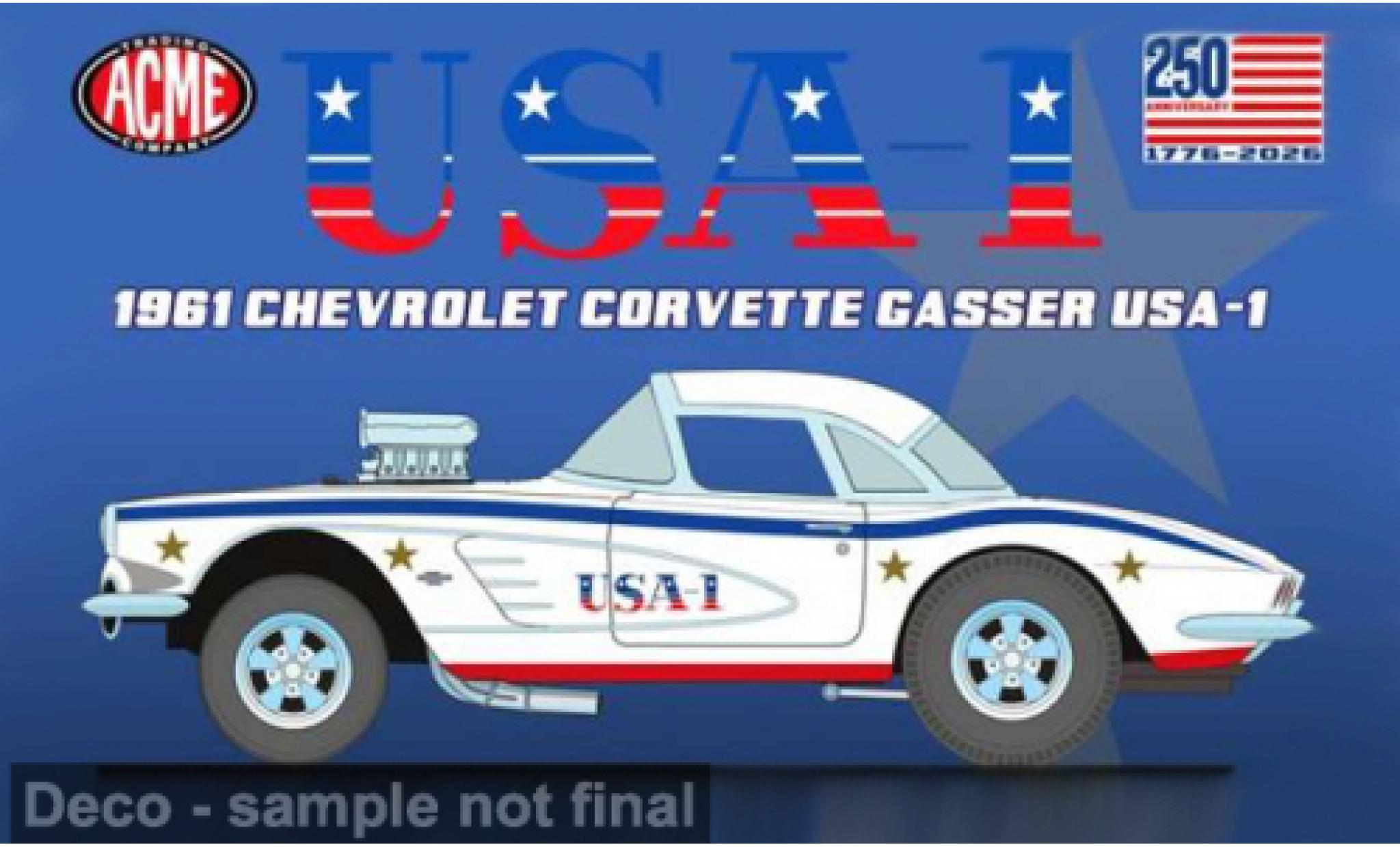 Chevrolet Corvette 1/18 ACME 1961 USA-1 1:18 modellino in miniatura