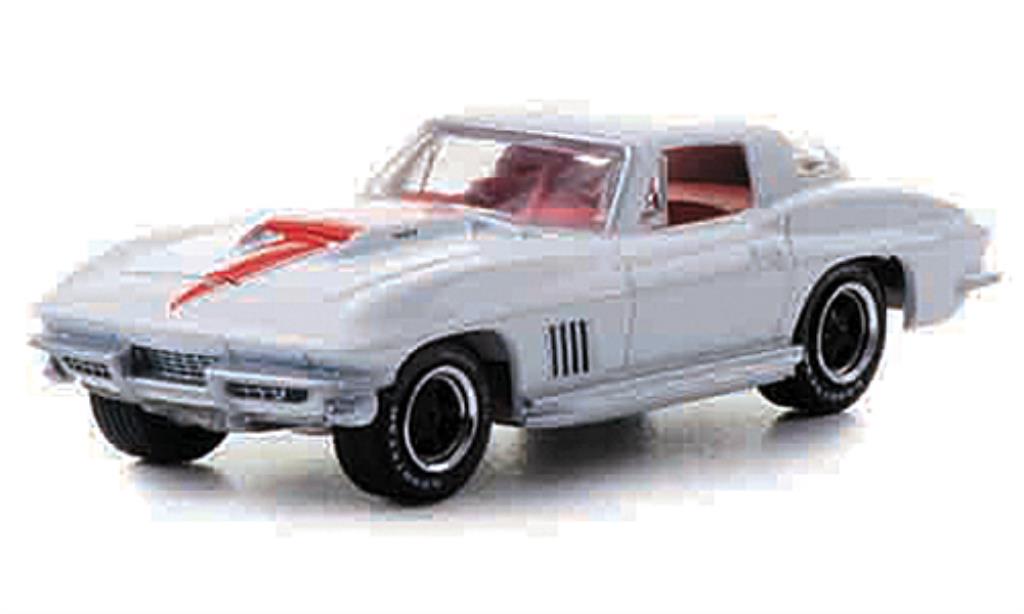 Chevrolet Corvette C2 1/64 Greenlight C2 427 bianco/rosso mit Zusatzfelgen 1967 modellino in miniatura