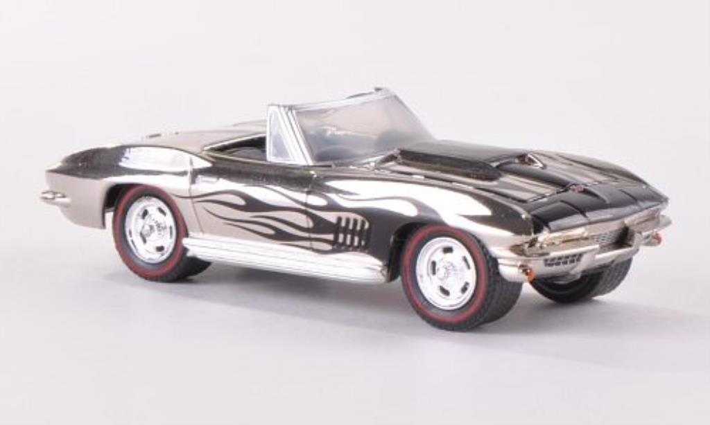 Chevrolet Corvette C2 1/64 Greenlight C2 (C2) Convertibile chrom mit Flammendekor 1967 modellino in miniatura