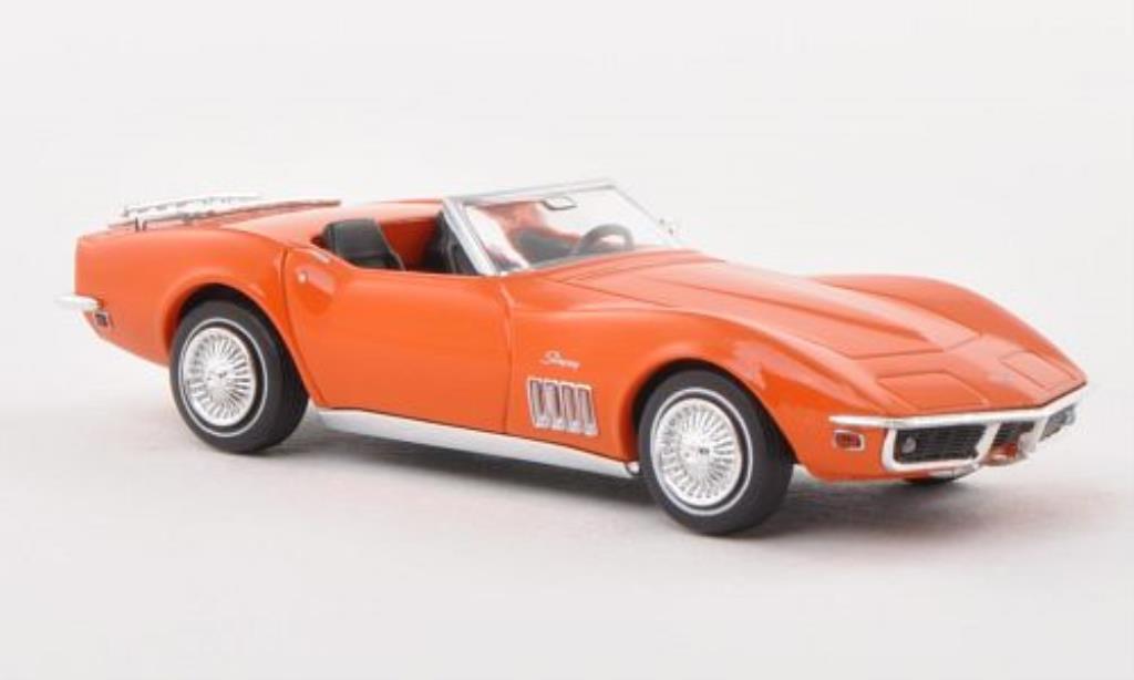 Chevrolet Corvette C3 1/87 Brekina C3 Cabrio orange mit Gepacktrager modellino in miniatura