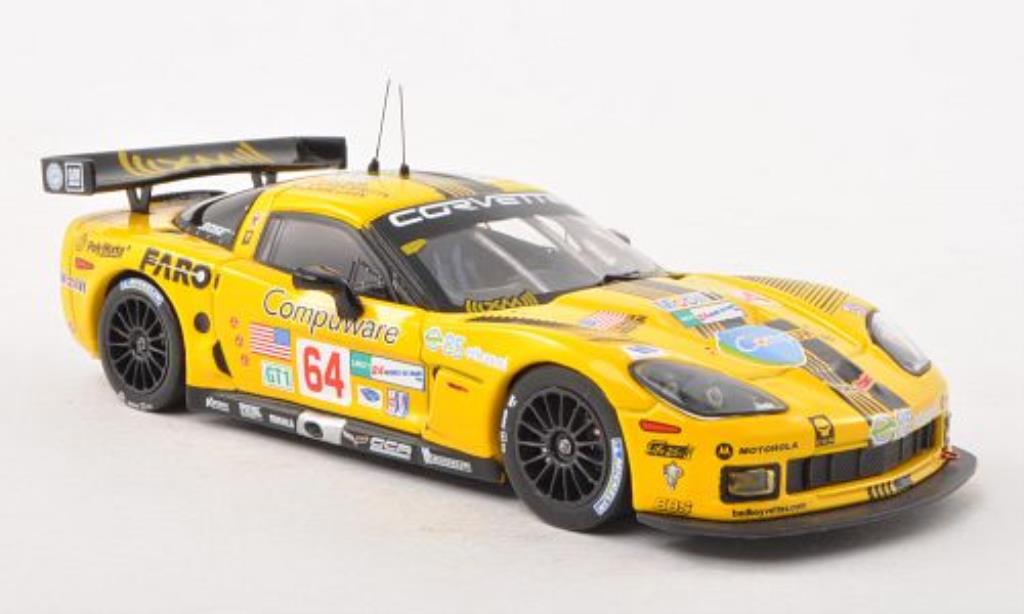 Chevrolet Corvette C6 1/43 IXO C6 C6.R No.64 Compuware 24h Le Mans 2008 /M.Papis modellino in miniatura