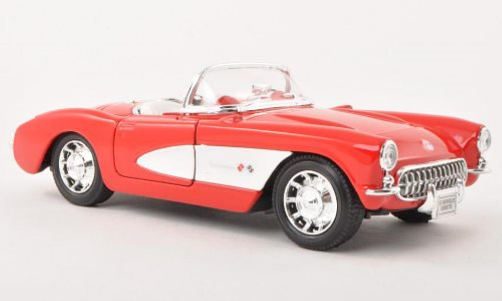 Chevrolet Corvette C1 1/24 Welly C1 Cabriolet rosso 1957 modellino in miniatura