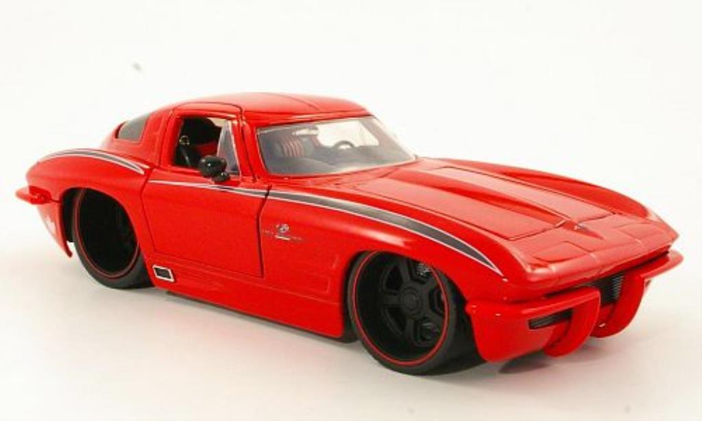 Chevrolet Corvette C2 1/24 Jada Toys C2 Sting Ray rosso 1963 modellino in miniatura