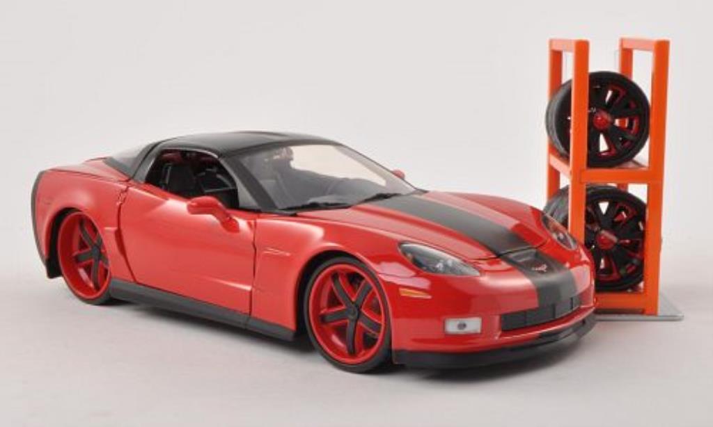 Chevrolet Corvette C6 1/24 Jada Toys C6 Tuning rosso/nero 2006 modellino in miniatura