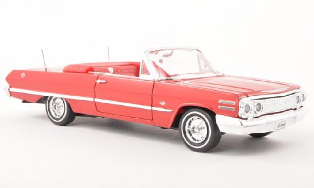 Chevrolet Impala 1/24 Welly rosso offen 1963 modellino in miniatura