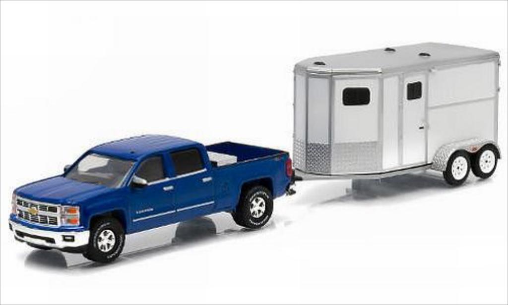 Chevrolet Silverado 1/64 Greenlight 1500 LTZ metallico blu 2015 modellino in miniatura