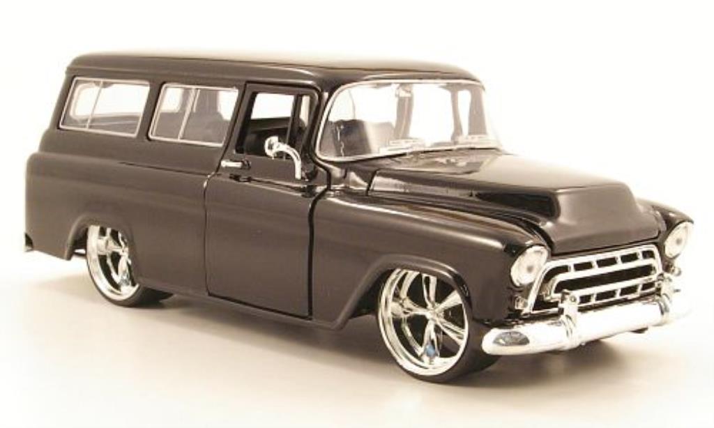 Chevrolet Suburban 1/24 Jada Toys nero 1957 modellino in miniatura
