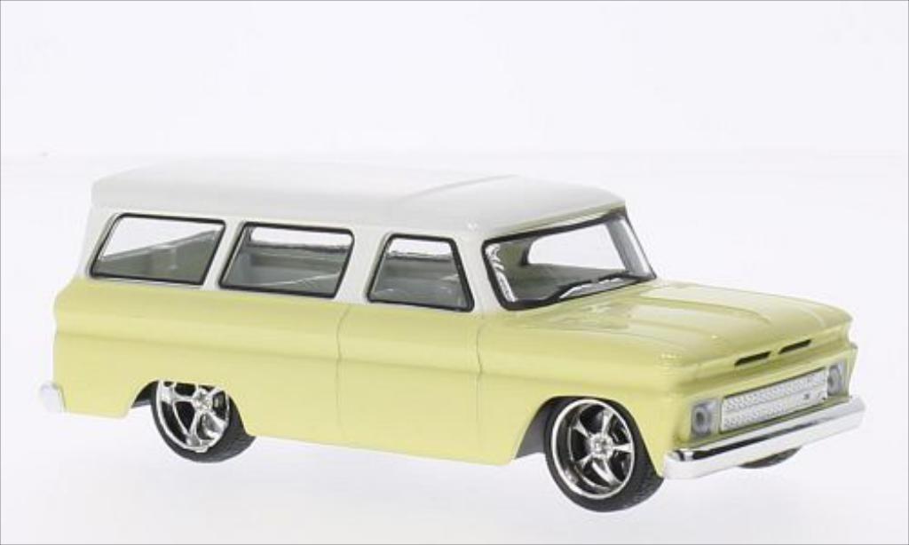 Chevrolet Suburban 1/43 Greenlight Tuning giallo/bianco 1966 modellino in miniatura