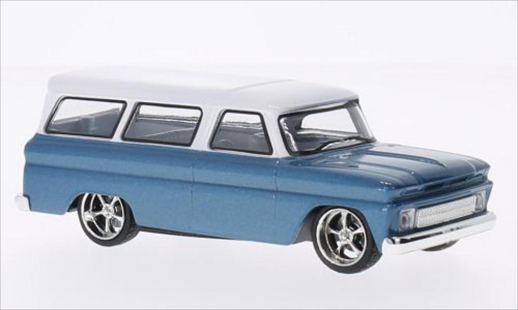 Chevrolet Suburban 1/43 Greenlight Tuning metallico blu/bianco 1966 modellino in miniatura