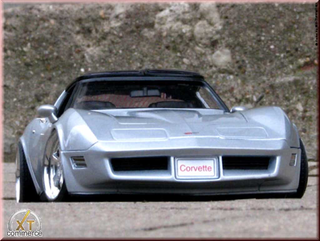 Chevrolet Corvette C3 1/18 Welly C3 grigio jantes alu 18 et 19 pouces 1982 tuning modellino in miniatura