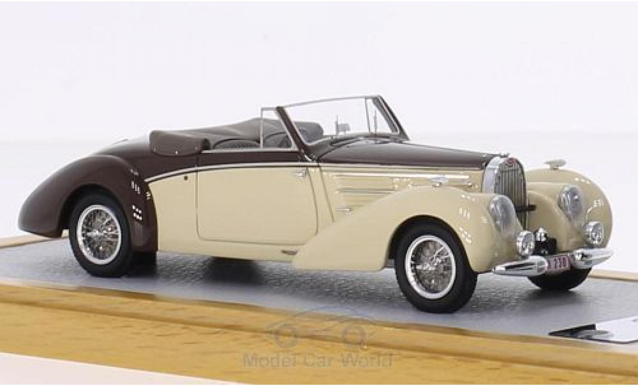 Bugatti 57 S 1/43 Chromes Type C Aravis Letourner & Marchand beige/marroneee RHD 1939 sn826 modellino in miniatura