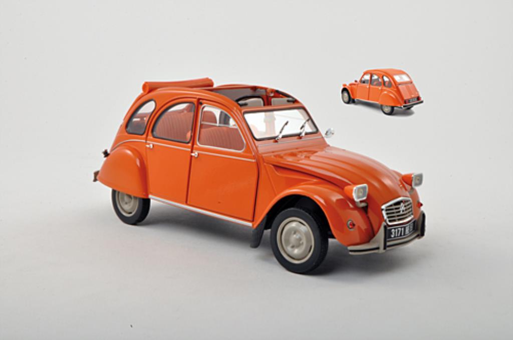 Citroen 2CV 1/18 Norev 6 orange 1975 modellino in miniatura
