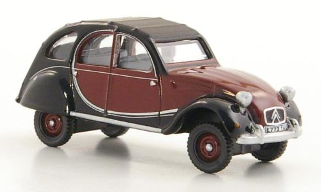 Citroen 2CV 1/76 Oxford Charleston rosso/nero RHD 1963 modellino in miniatura
