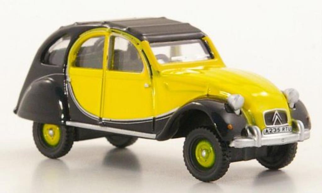 Citroen 2CV 1/76 Oxford Charleston giallo/nero RHD 1963 modellino in miniatura