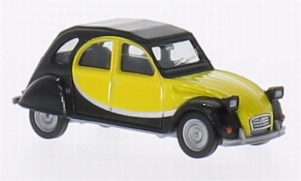 Citroen 2CV 1/87 Herpa Charleston nero/giallo modellino in miniatura