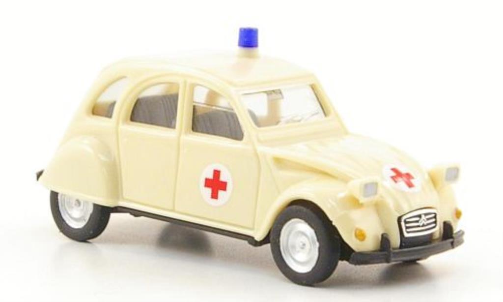 Citroen 2CV 1/87 Herpa DRK Gummersbach modellino in miniatura