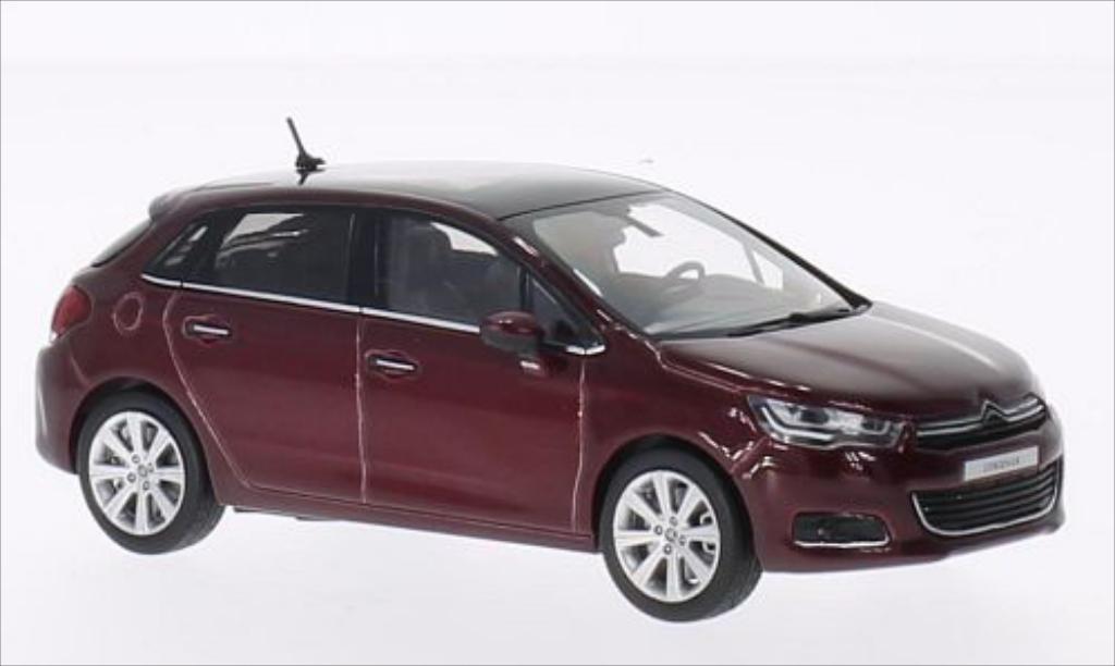 Citroen C4 1/43 Norev metallico rosso 2015 modellino in miniatura