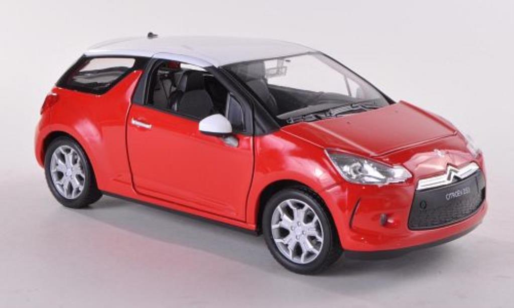 DS Automobiles DS3 1/24 Welly rosso/bianco modellino in miniatura