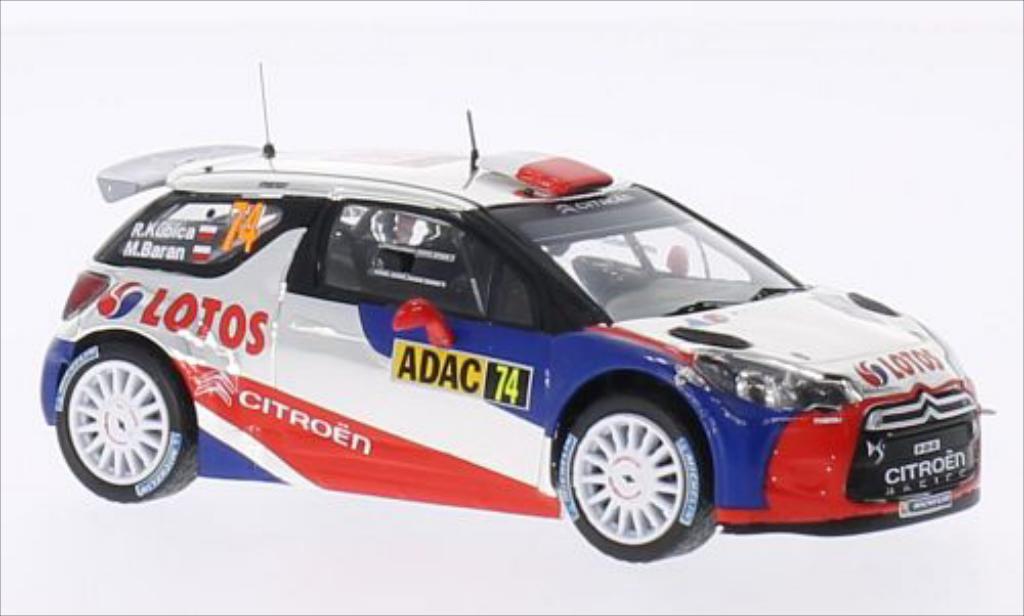 DS Automobiles DS3 1/43 IXO RRC Lotos No.74 Rallye Deutschland 2013 /M.Baran modellino in miniatura