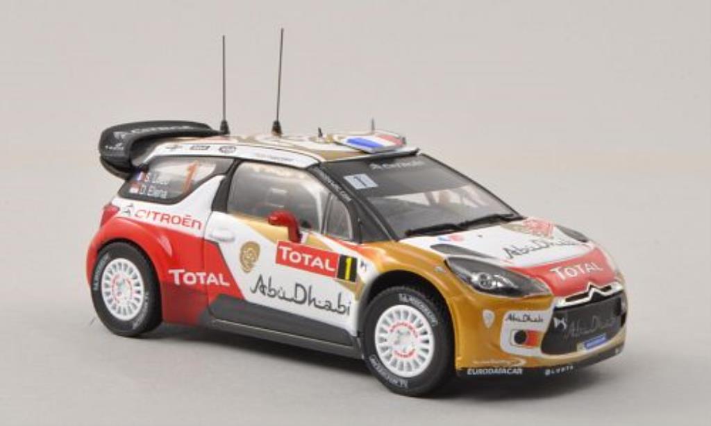 DS Automobiles DS3 1/43 Norev WRC No.1 Abu Dhabi / Total Rally Monte Carlo 2013 /D.Elena modellino in miniatura