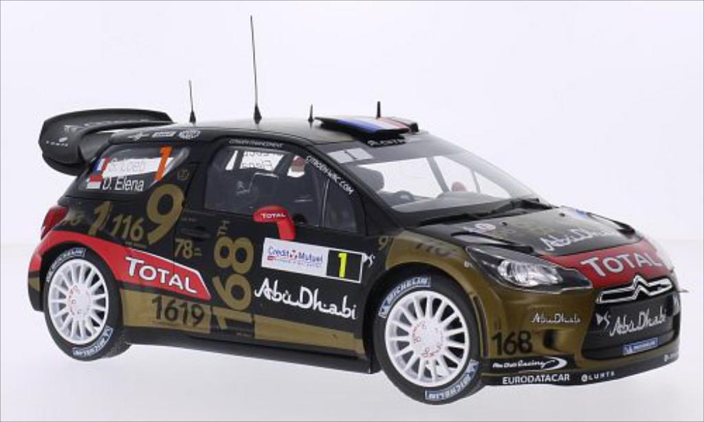 DS Automobiles DS3 1/18 Norev WRC No.1 Total WRC Rallye de France 2013 /D.Elena modellino in miniatura