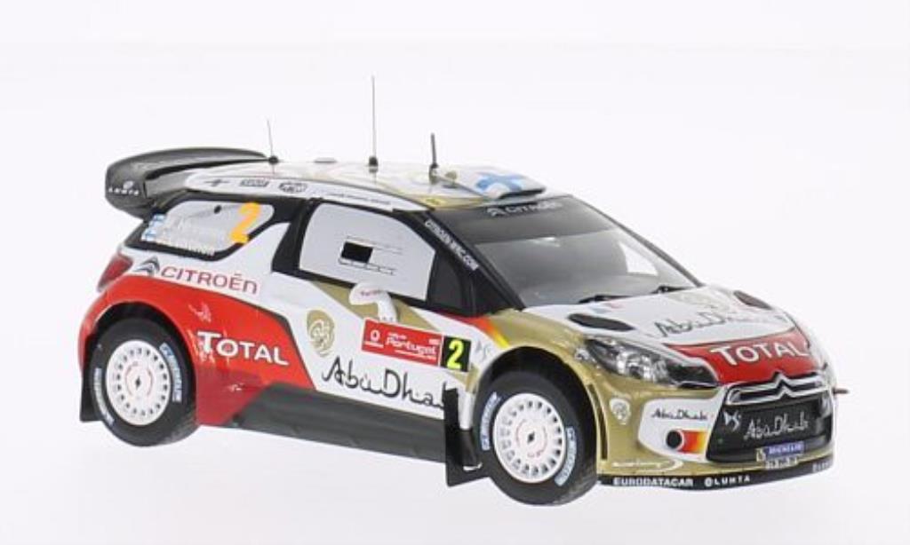 DS Automobiles DS3 1/43 IXO WRC No.2 Abu Dhabi Rally Portugal 2013 /J.Lehtinen modellino in miniatura