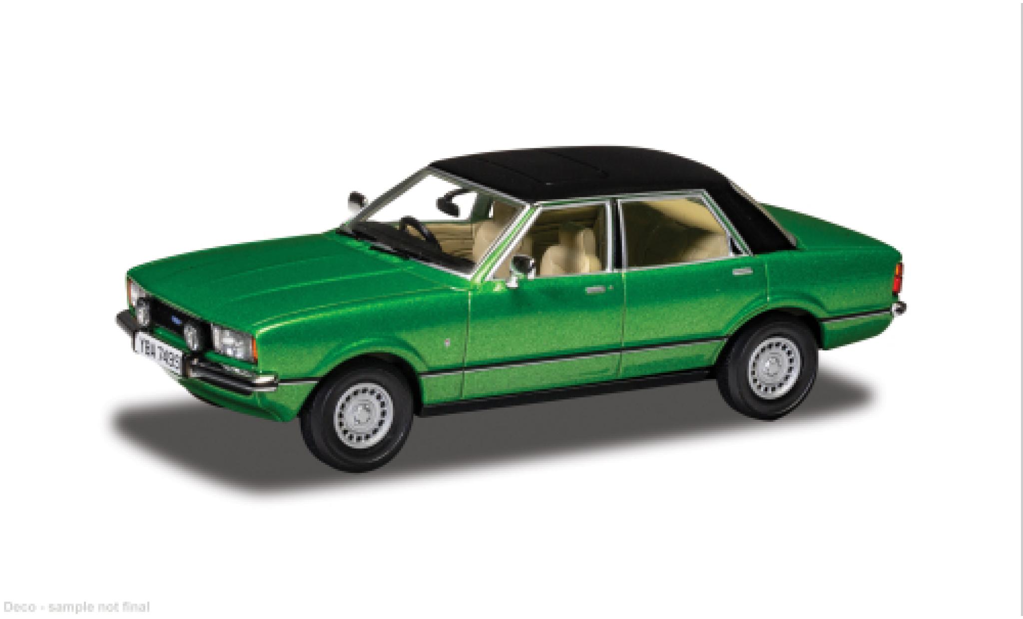 Ford Cortina Corgi MK IV 2.3 Ghia grün/schwarz 1:43 modellino in miniatura