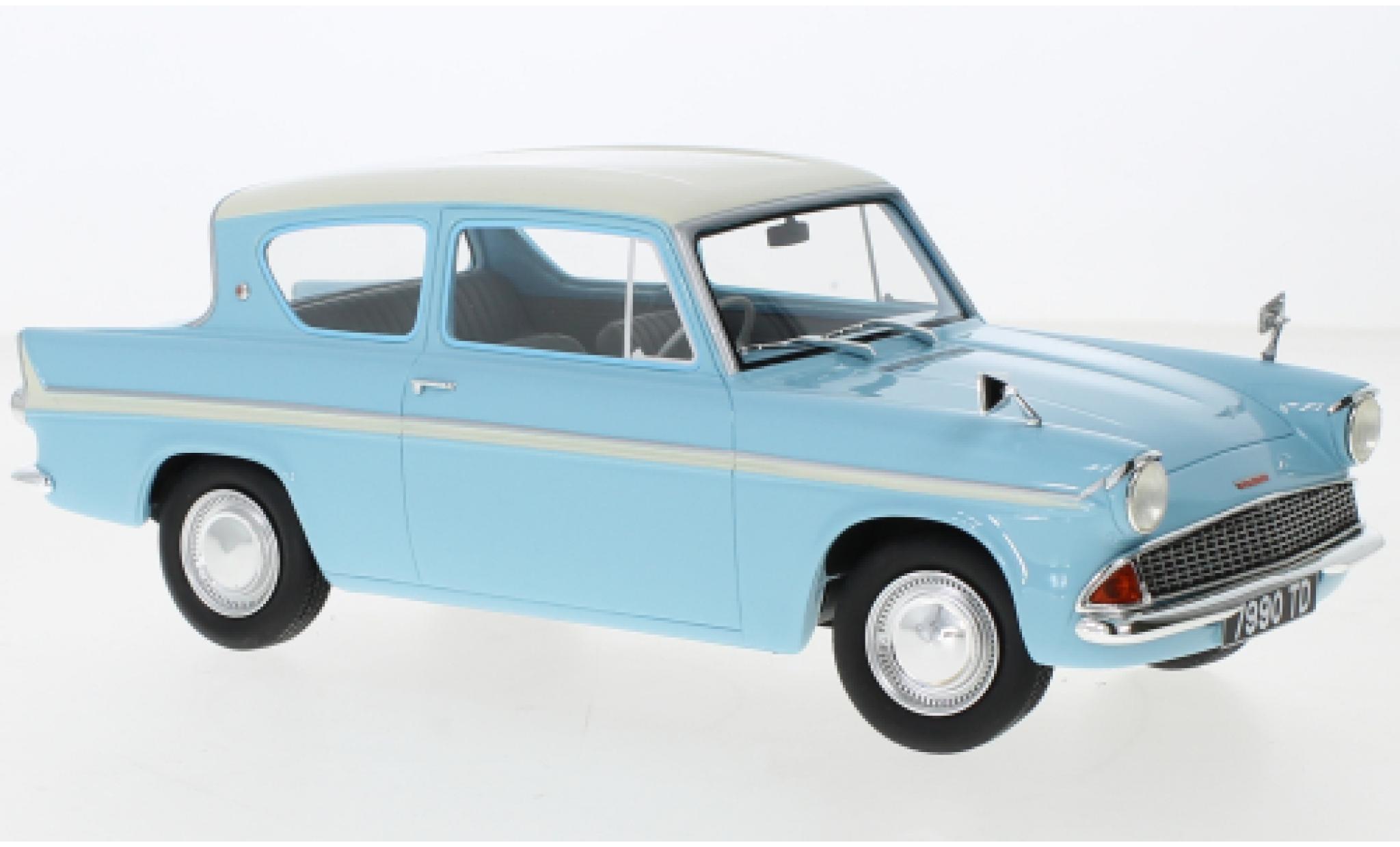 Ford Anglia 1/18 Cult Scale Models 105E blu/beige RHD 1961 modellino in miniatura