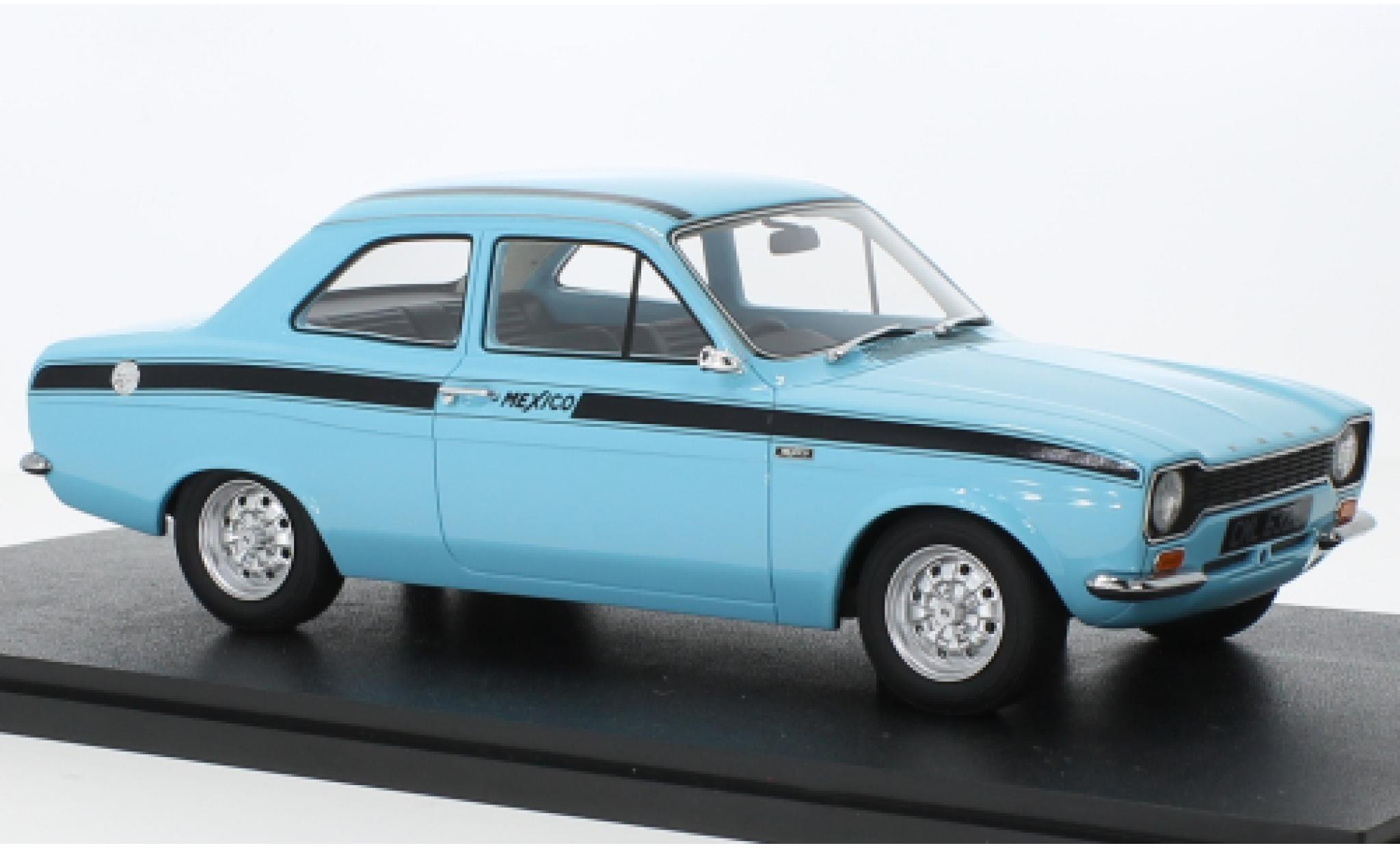 Ford Escort 1/18 Cult Scale Models MKI Mexico blu clair RHD 1973 modellino in miniatura